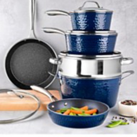 GRANITE STONE DIAMOND
Hammered Aluminum  Infused Nonstick 10-Pc. Cookware Set - Picture 2 of 2